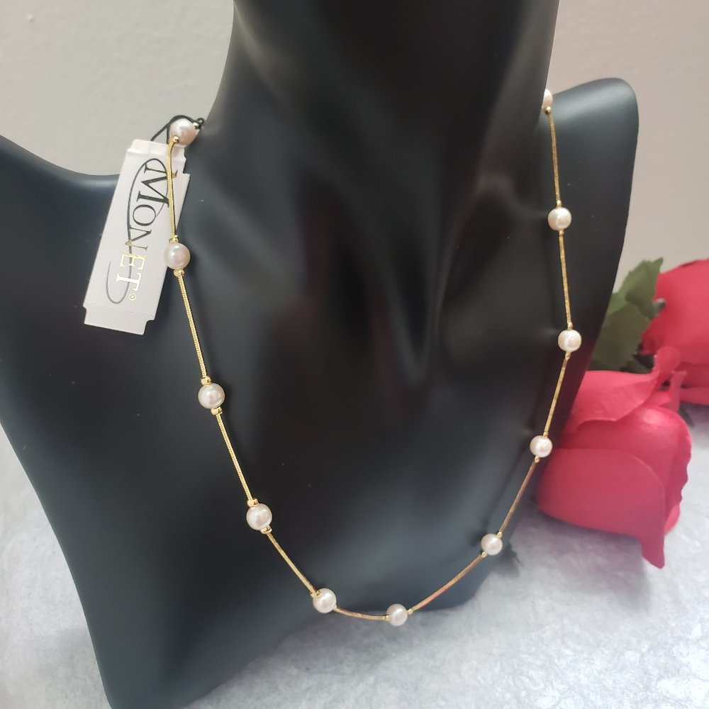 Monet Dainty Pearl Necklace